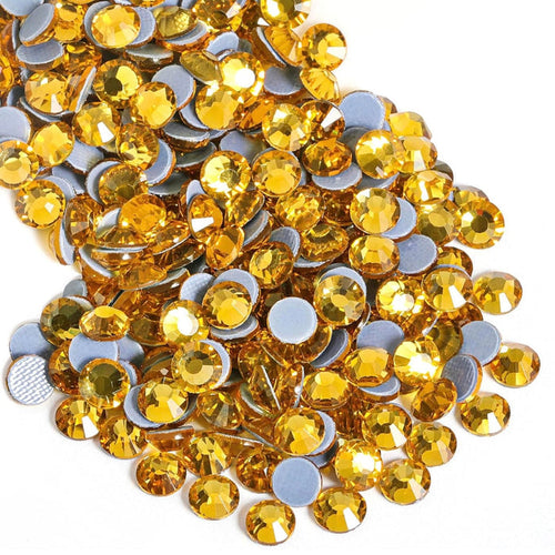 Hotfix Golden Yellow (Topaz) Rhinestone SS10 (2.8mm) for T-Shirts, Hoodies, Jackets, Apparel, DIY & more