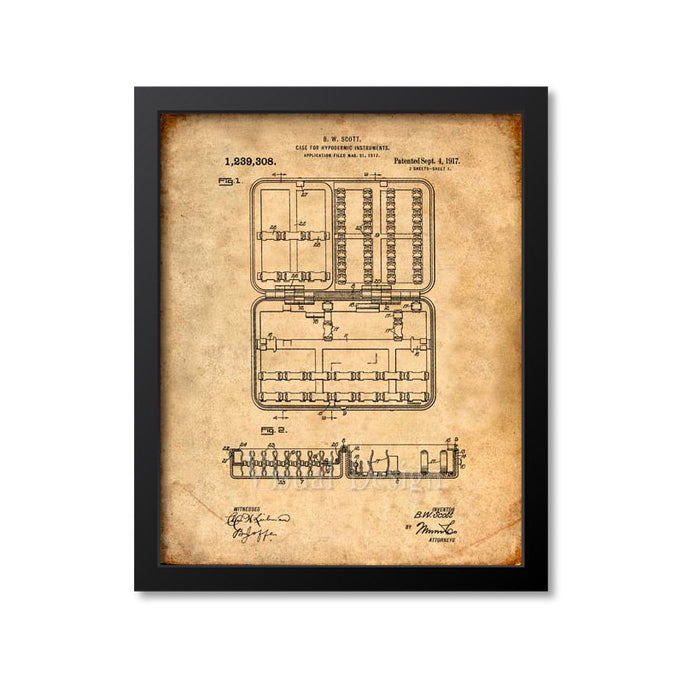 Hypodermic Instrument Case Patent Print