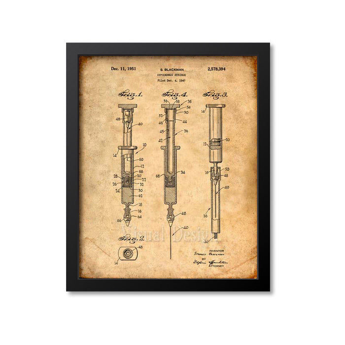 Hypodermic Syringe Patent Print