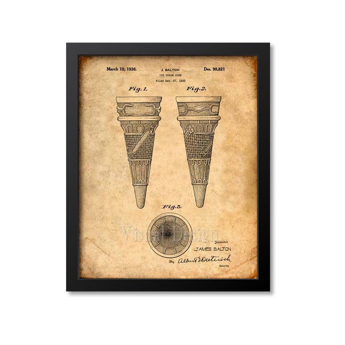 Ice Cream Cone Patent Print