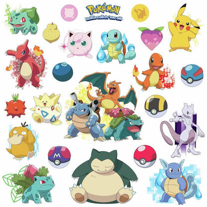 Iconic Pokemon Wall Decals Pikachu Pokeball Room Decor Stickers - EonShoppee