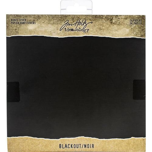 Idea-Ology - Kraft Stock Cardstock Pad 8"X8" - 24/Pkg - Blackout. A collection of printed paper that can be embossed and sanded to reveal the kraft foundation. This package contains 24 8x8 inch cardstock sheets. Imported. Available at Embellish Away located in Bowmanville Ontario Canada.