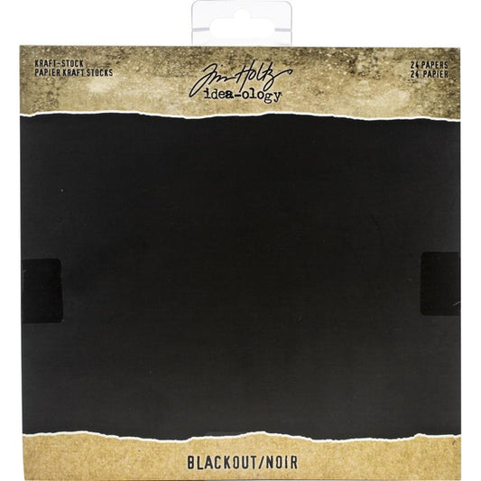 Idea-Ology - Kraft Stock Cardstock Pad 8"X8" - 24/Pkg - Blackout. A collection of printed paper that can be embossed and sanded to reveal the kraft foundation. This package contains 24 8x8 inch cardstock sheets. Imported. Available at Embellish Away located in Bowmanville Ontario Canada.