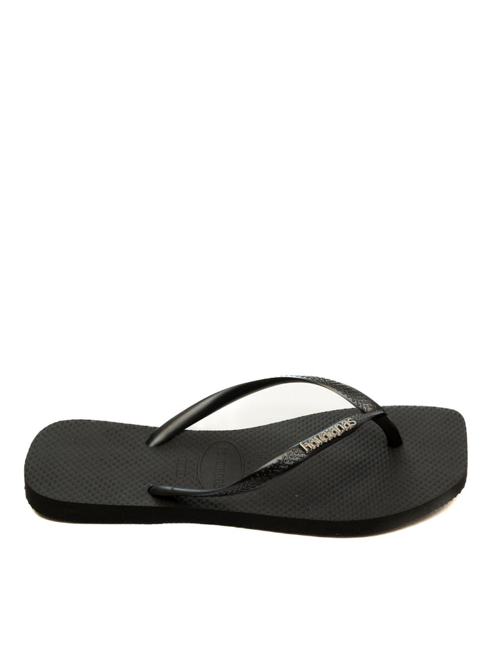 HAVAIANAS infradito square logo met nero/argento 4148257 SQUARE LOGO MET.2976