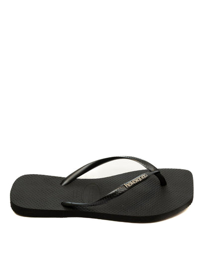 HAVAIANAS infradito square logo met nero/argento 4148257 SQUARE LOGO MET.2976