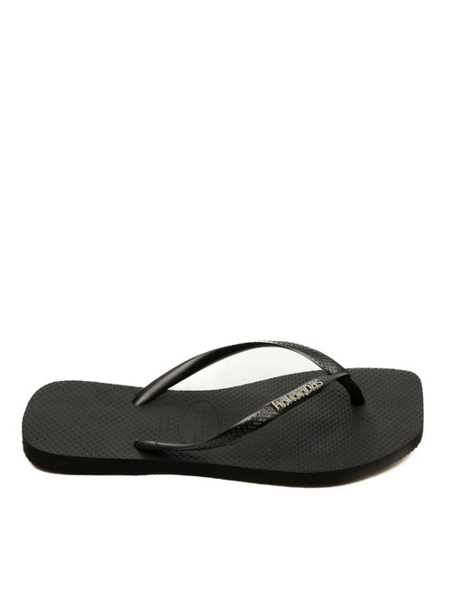 HAVAIANAS infradito square logo met nero/argento 4148257 SQUARE LOGO MET.2976