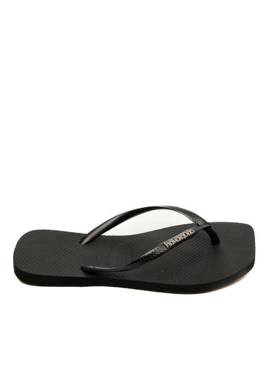 HAVAIANAS infradito square logo met nero/argento 4148257 SQUARE LOGO MET.2976