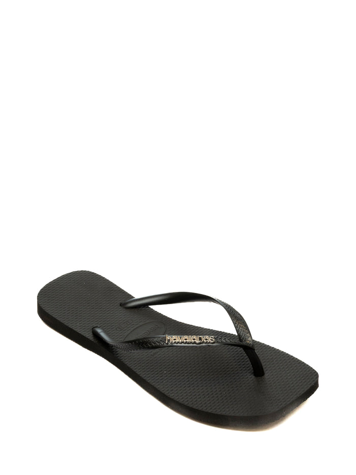 HAVAIANAS infradito square logo met nero/argento 4148257 SQUARE LOGO MET.2976