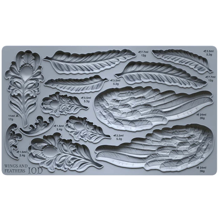 Iron Orchid Decor Mould - Wings & Feathers