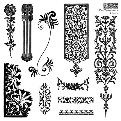 Iron Orchid Designs - Connoisseurs Library 6x6 - 4 Sheet Boxed Stamp Set
