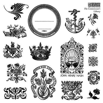 Iron Orchid Designs - Connoisseurs Library 6x6 - 4 Sheet Boxed Stamp Set