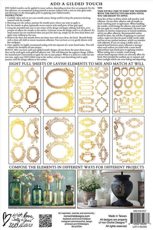 Iron Orchid Designs - Petite Ornements Foil Transer - 8x12