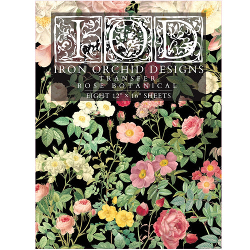 Iron Orchid Rose Botanical Transfer - 12x16