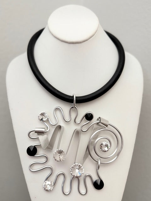 Jeff Lieb Artistic Magnetic Necklace with Swarovski Crystals
