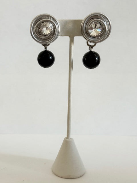 Jeff Lieb Colored Bead & Crystal Clip Earring