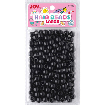Joy Round Hair Beads Large, 240 Count, Black