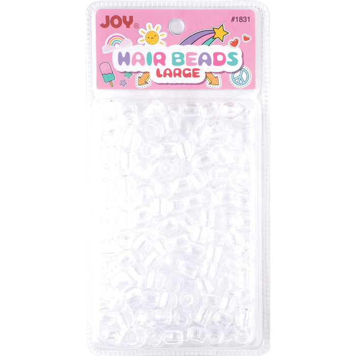 Joy Round Hair Beads Large, 240 Count, Clear