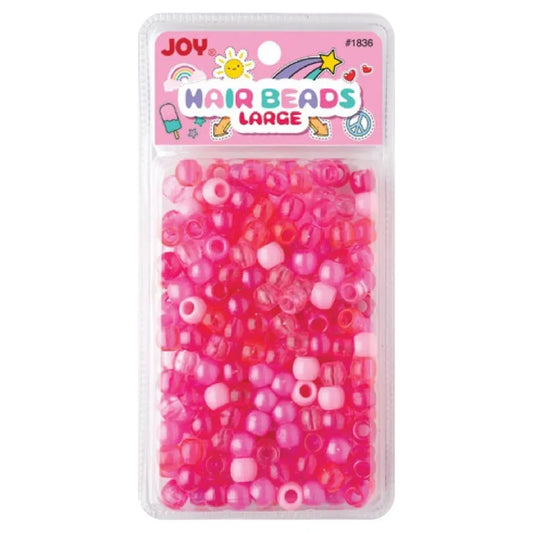 Joy Round Hair Beads Large, 240 Count, Pink Assorted