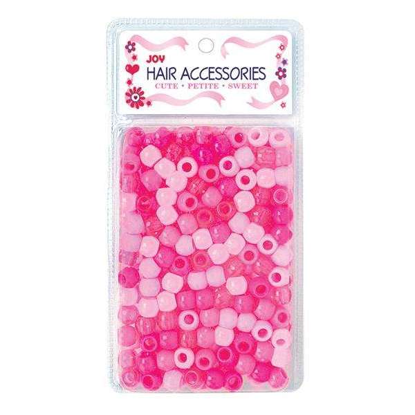 Joy Round Hair Beads Large, 240 Count, Pink Assorted