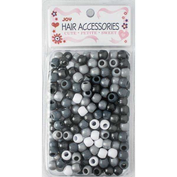 Joy Round Hair Beads Large, 240 Count, Silver Assorted