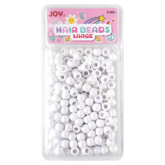 Joy Round Hair Beads Large, 240 Count, White