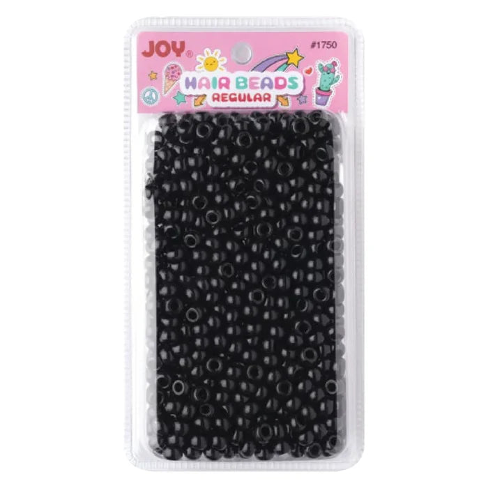 Joy Round Hair Beads Regular Size, 1,000 Count, Black