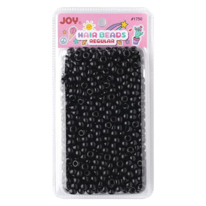 Joy Round Hair Beads Regular Size, 1,000 Count, Black