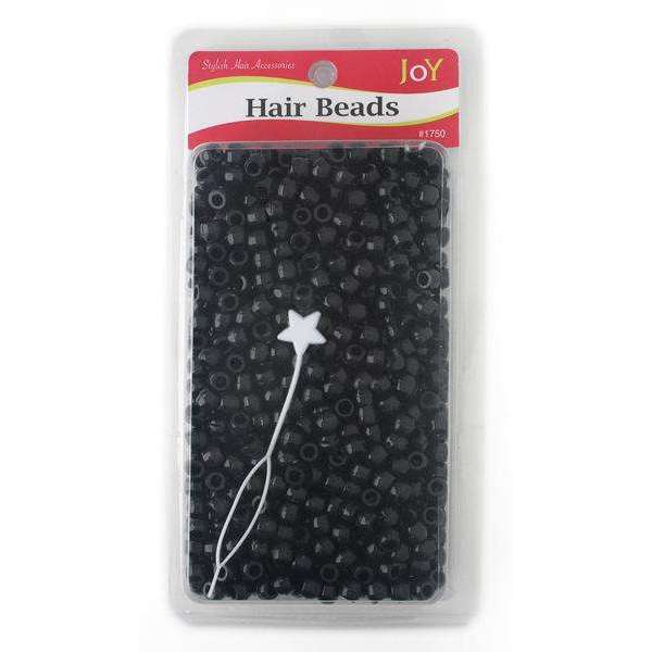 Joy Round Hair Beads Regular Size, 1,000 Count, Black