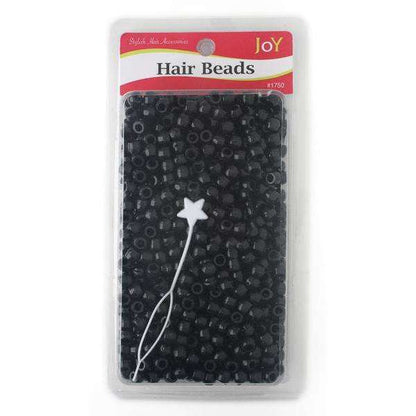 Joy Round Hair Beads Regular Size, 1,000 Count, Black
