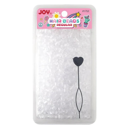 Joy Round Hair Beads Regular Size, 1,000 Count, Clear