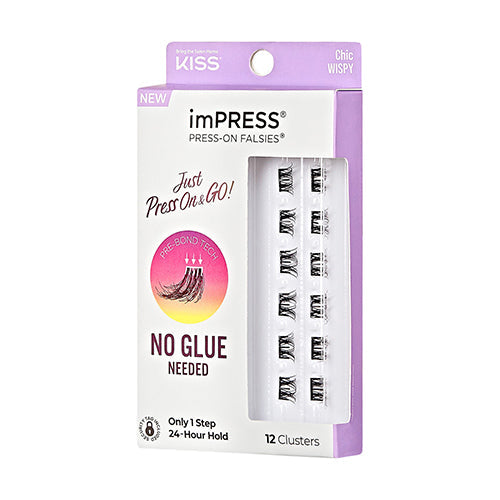 Kiss imPress Press on No Glue Needed Cluster Eyelashes (Chic Wispy)
