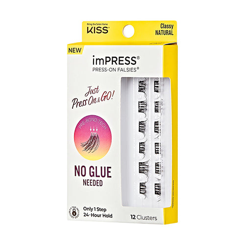 Kiss imPress Press on No Glue Needed Cluster Eyelashes (Classy Natural)