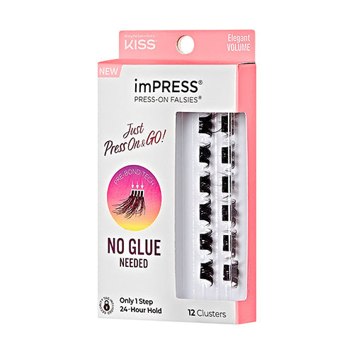 Kiss imPress Press on No Glue Needed Cluster Eyelashes (Elegant Volume)