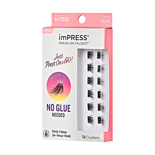 Kiss imPress Press on No Glue Needed Cluster Eyelashes (Lavish Volume)