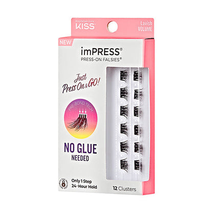 Kiss imPress Press on No Glue Needed Cluster Eyelashes (Lavish Volume)