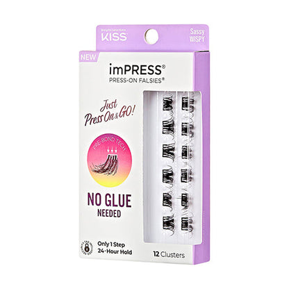Kiss imPress Press on No Glue Needed Cluster Eyelashes (Sassy Wispy)