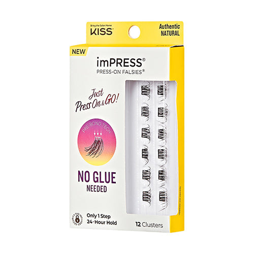 Kiss imPress Press on No Glue Needed Cluster Eyelashes (Authentic Natural)