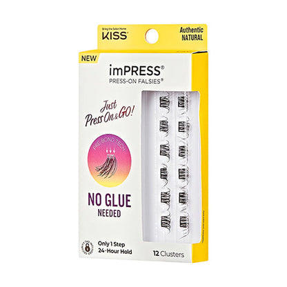 Kiss imPress Press on No Glue Needed Cluster Eyelashes (Authentic Natural)