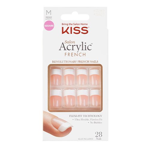 Kiss Salon Acrylic Revolutionary French 28 Nails - ikatehouse