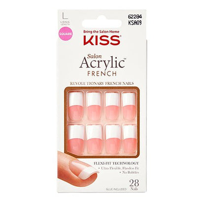 Kiss Salon Acrylic Revolutionary French 28 Nails - ikatehouse