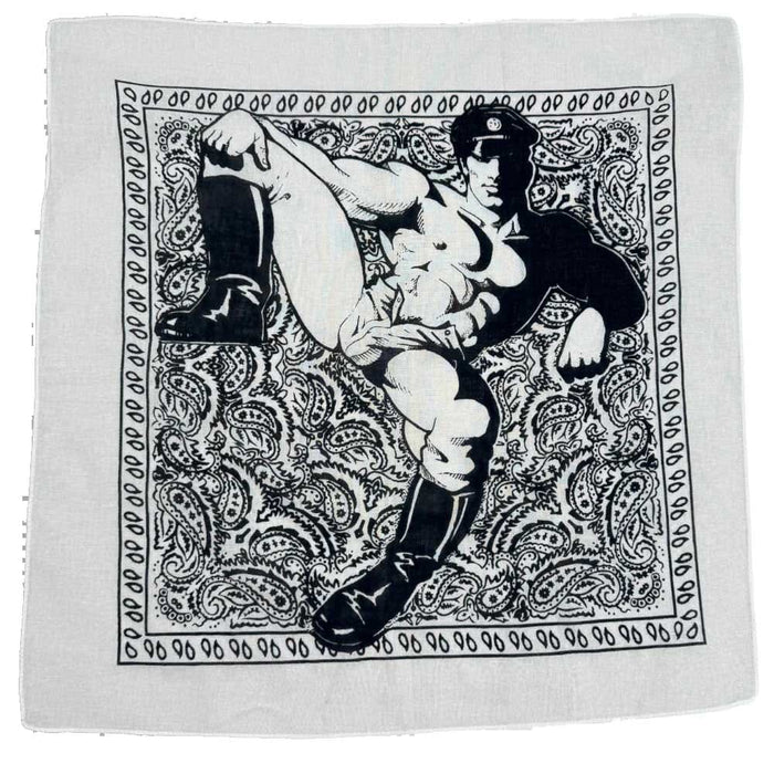 Leather Man White Bandana — Art by Dom “Etienne” Orejudos