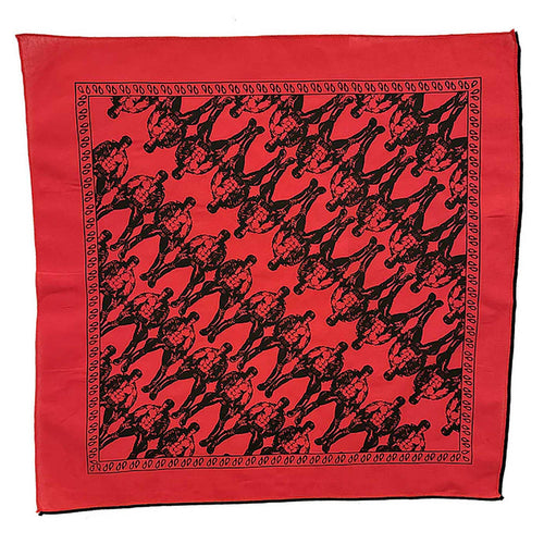 Leather Man Clone Diagonal Graphic on Red Bandana Art by Dom “Etienne” Orejudos