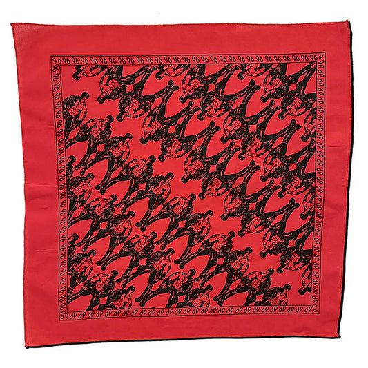 Leather Man Clone Diagonal Graphic on Red Bandana Art by Dom “Etienne” Orejudos