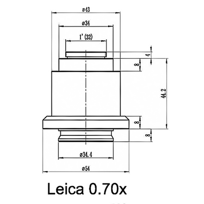 Leica Compatible 0.7X Microscope Camera Coupler C-Mount Adapter 34mm