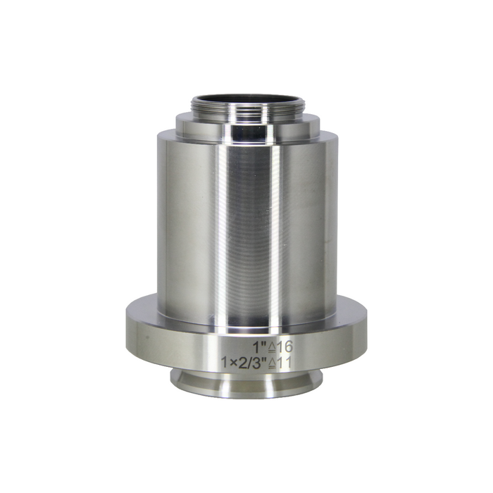 Leica Compatible 1X Microscope Camera Coupler C-Mount Adapter 34mm, SKU CP29521501, three quarter front view