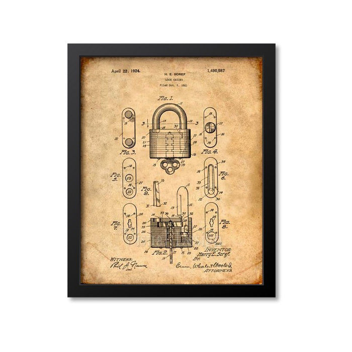 Lock Patent Print