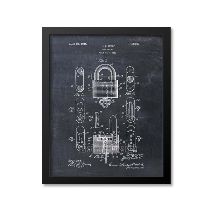 Lock Patent Print
