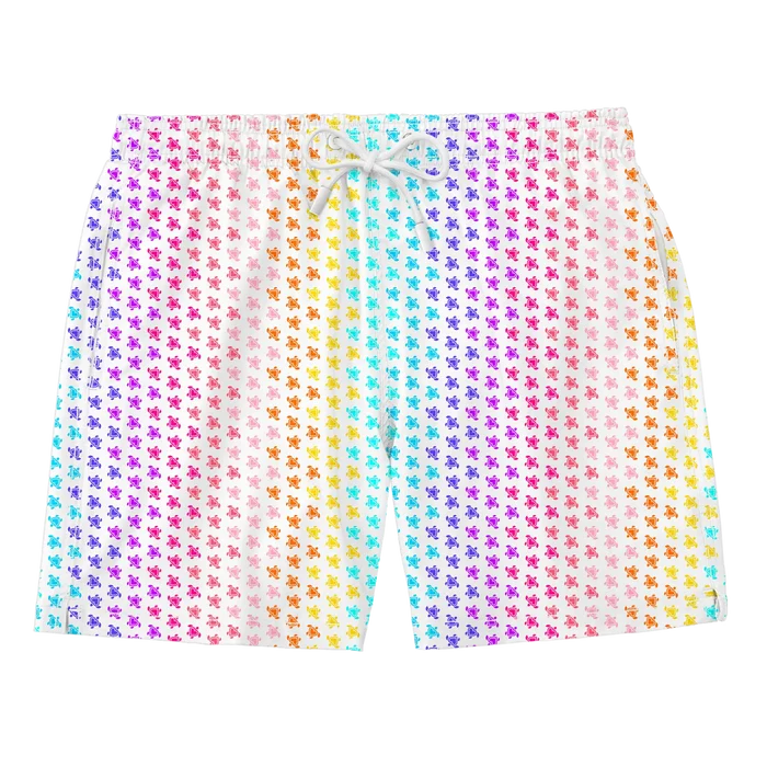 Nachhaltige Herren-Badehose aus recyceltem Material – Modell Love Turtles von Noah*s Ocean.