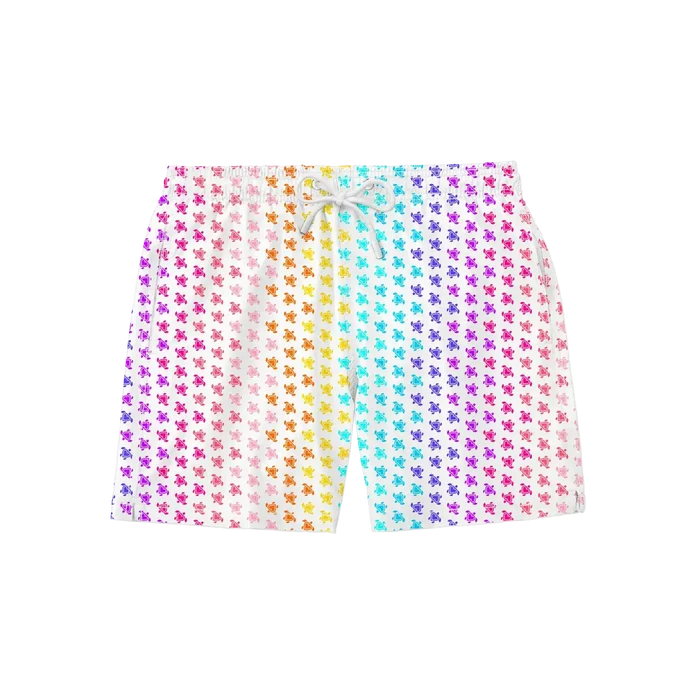 Nachhaltige Kinder-Badehose aus recyceltem Material – Modell Love Turtles von Noah*s Ocean.