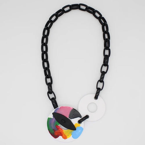 LS24N28 Sylca Multi-Color Chain Toggle Necklace